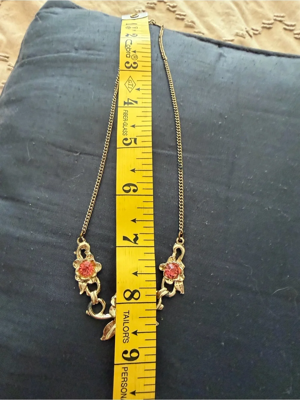 Gold Floral Pink Crystal Necklace - Women Jewelry